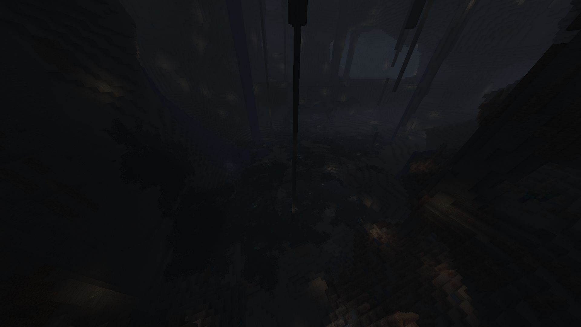 The ancient city and portal hidden beneath the mountain easily ranks this as one of the best Minecraft hollow mountain seeds (Image via Sportskeeda Gaming || Mojang Studios)